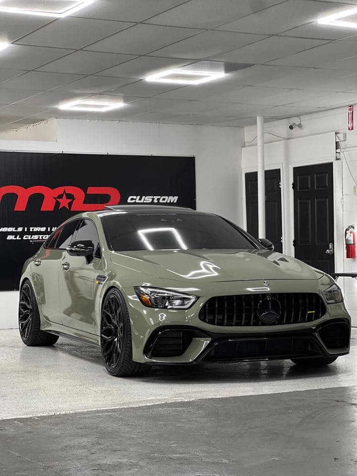 Mercedes-AMG GT 63 — Olive green, gloss finish (Premium Vinyl Wrap)